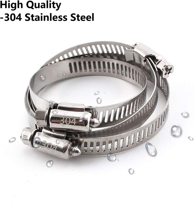 ZIPCCI Hose Clamp, 12 Pack Stainless Steel Worm Gear fuel line hose clamps, 21-38mm (3/4-1-1/2 inch) - Image 5